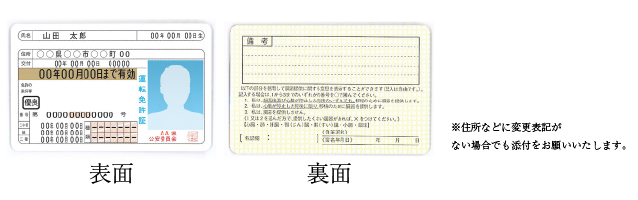 身分証のアップロード例